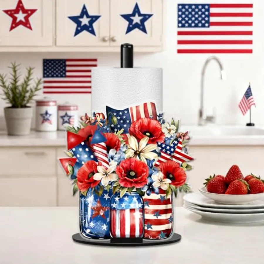 

Memorial Day Paper Towel Holder, s Paper Holder, Patriotic 4th July 250th Anniversary Paper Towel Holder, Spring Summer Holiday