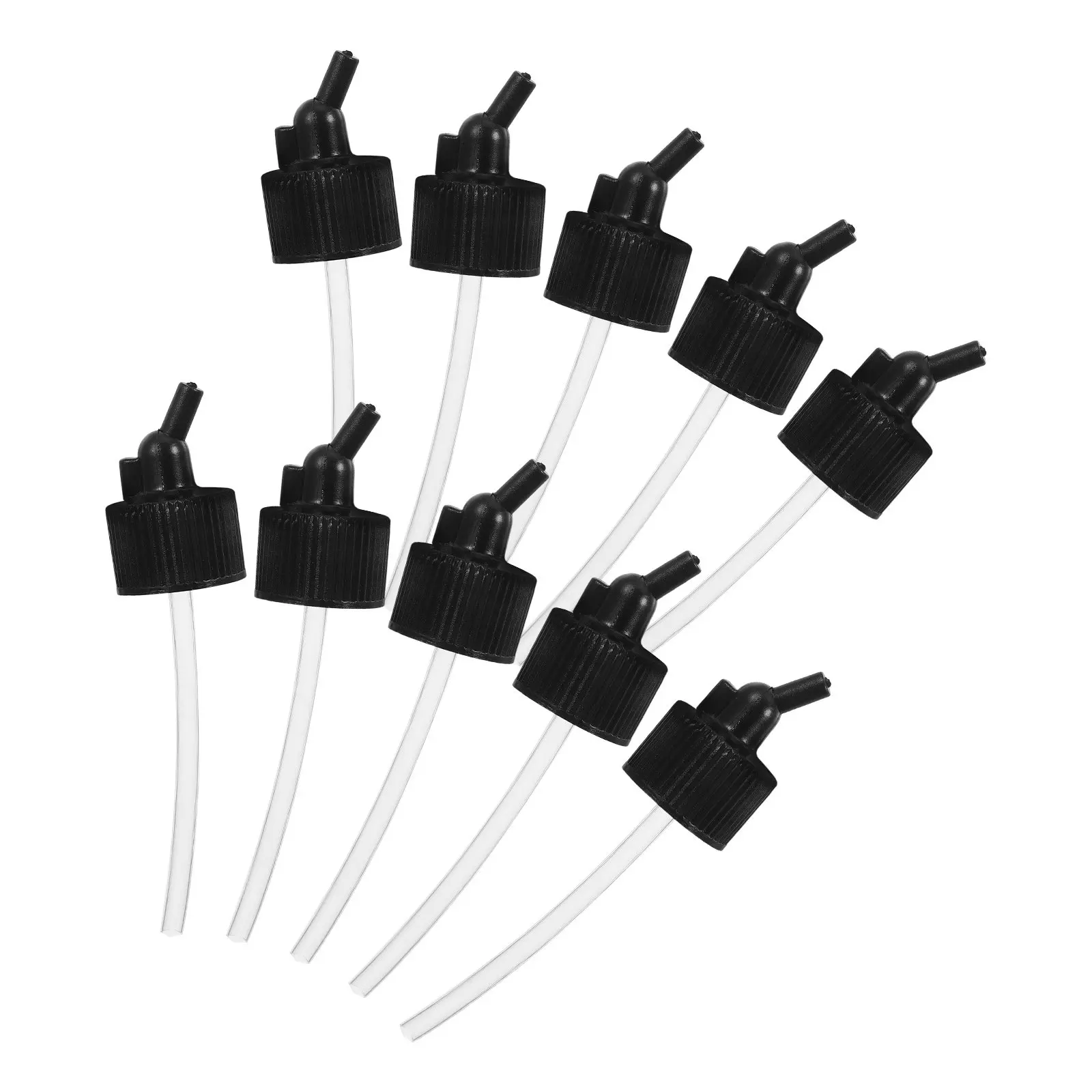 10Pcs Airbrush Bottle Lid Adapter 30Ml 30 Degree Downward Spray Angle for Artists Hobbyists Dual Jars Plastic