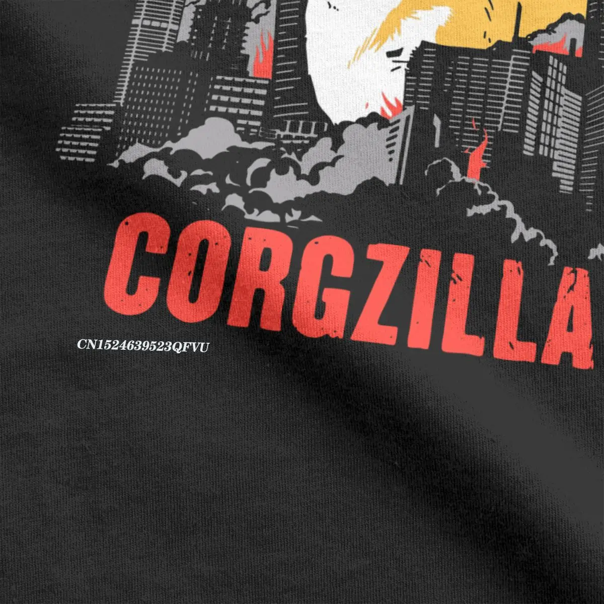 CorGZILLA-Camiseta de algodão para homens, Camiseta de cachorro Corgi, pet fofo, roupas premium, Harajuku engraçado, T-shirts de mangá