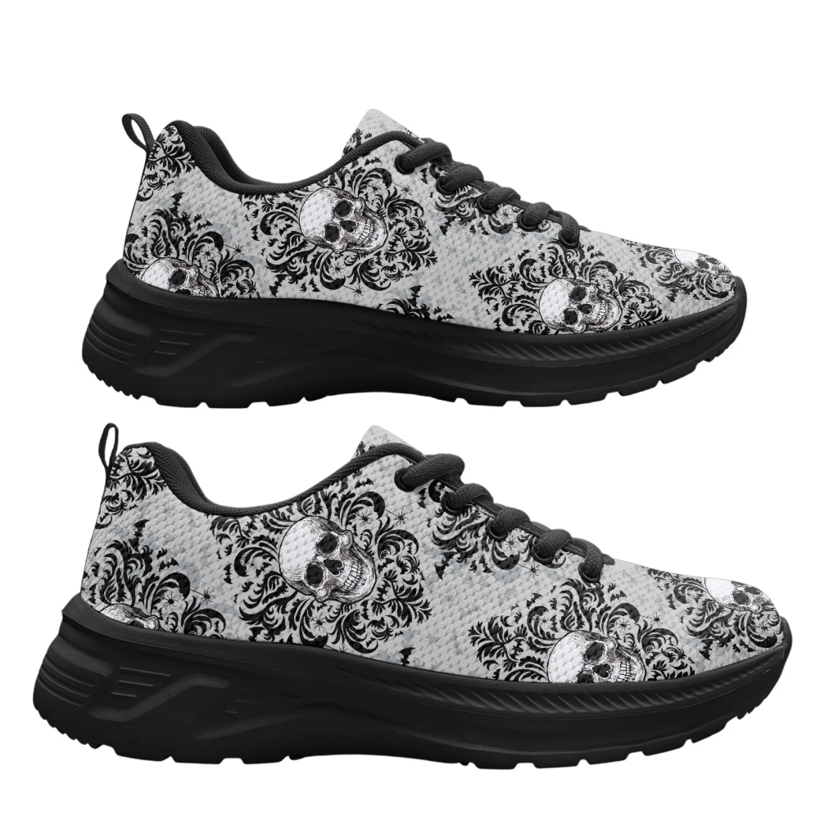 PENSTROLL Skull Print Casual Sneakers for Men Mesh & EVA Walking Shoes Running Shoes for Men