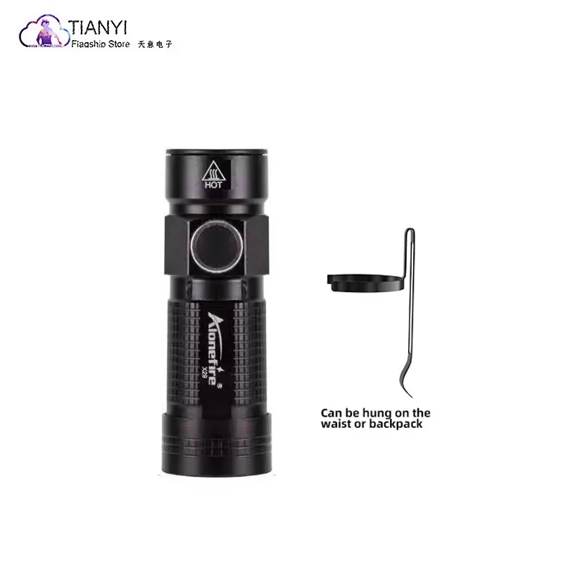 Small rechargeable flashlight super bright fixed focus light night lighting USB charging belt clip 16340 lithium battery