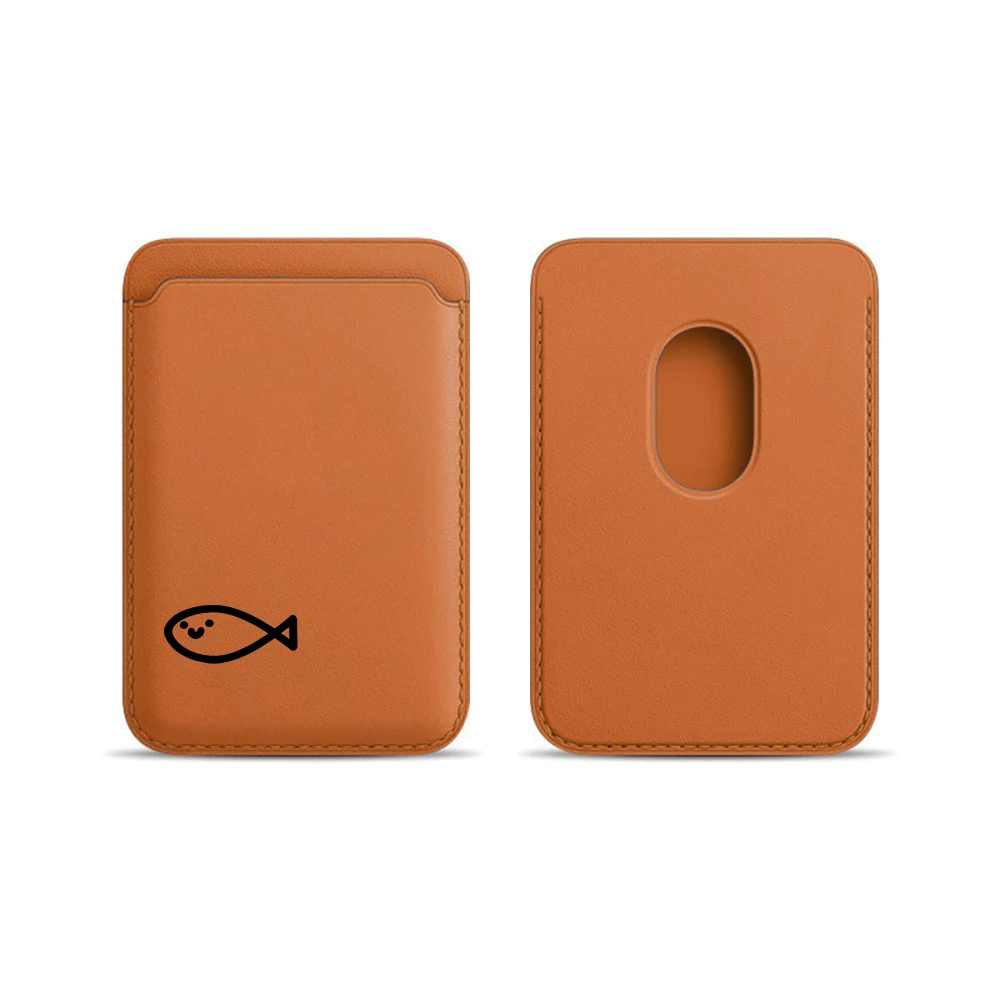 Minimalistische Fischleder-Kartenhülle für Magnetische Hüllen, Geeignet für alle iPhones, für Magsafe-Karten-Handytasche – Detail 11