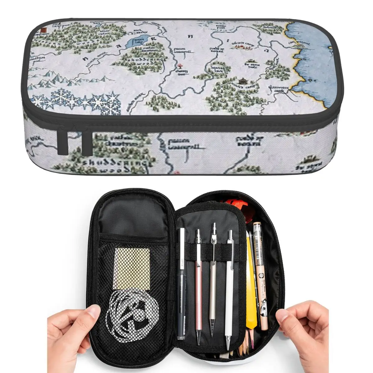 Narnia-Karte – Chronicles Of Narnia Federmäppchen für Schüler, Stiftbox, Stifttasche, großes Fassungsvermögen, Stiftetui, Stifthalter