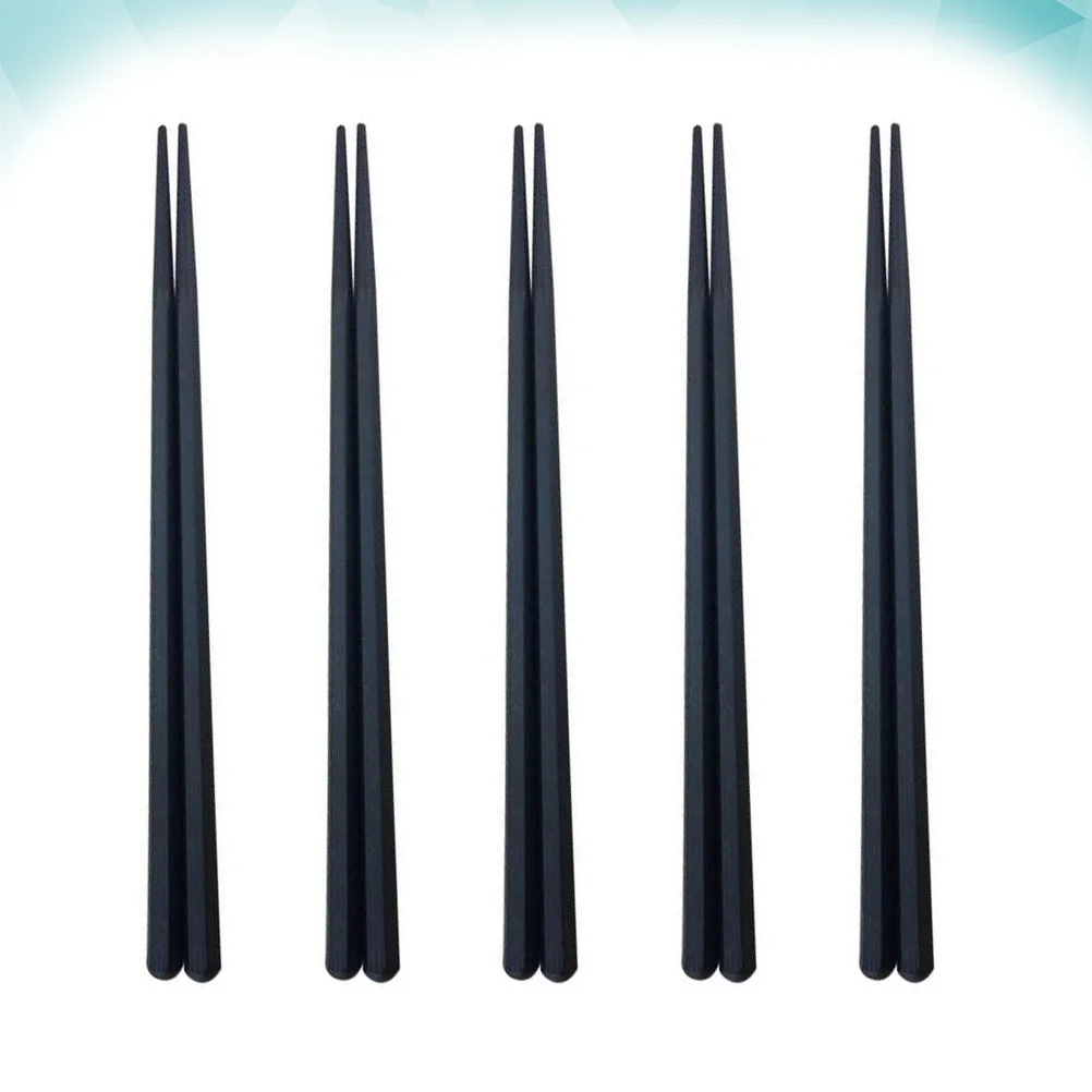 5Pairs Hexagon Chopsticks Anti-Corrosion Non-Toxic Smooth Grinding Tableware for Sushi Chinese Food Hot Pot Home