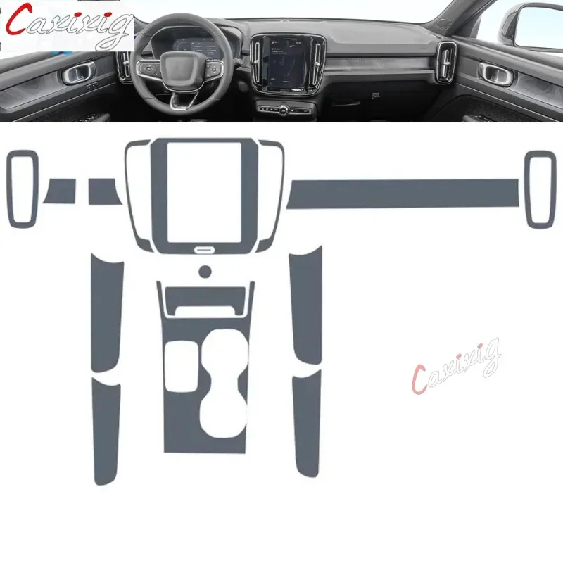 For Volvo XC40 Recharge 2020-2024 Car interior Center console transparent TPU Paint protective film Anti scratch sticker LCD PPF