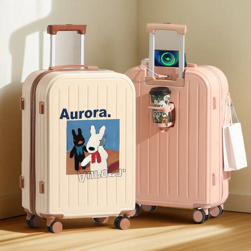 maleta-de-viaje-ligera-con-orejas-de-conejo-y-portavasos-24-pulgadas-unisex-para-viajes-escolares-y-de-negocios-diseno-de-conejo-blanco-de-dibujos-animados
