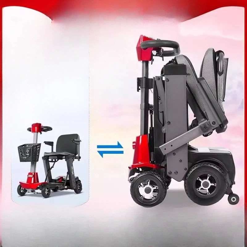 

Export high-end elderly scooter intelligent folding elderly four-wheel electric moped new travel assistance