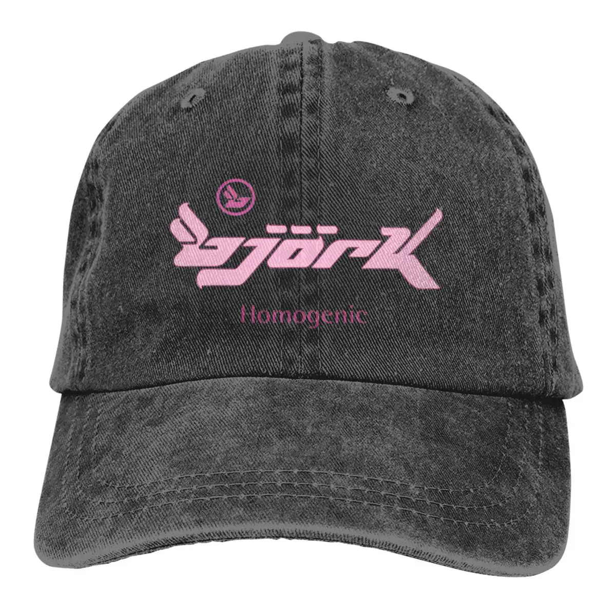 Bjork Homogene Logo Roze Baseball Caps Stuff Vintage Distressed Denim Pet Hoofddeksels Unisex Reizen Verstelbare Hoeden Cap