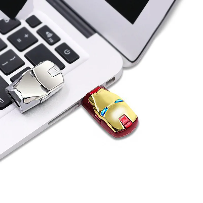 Iron Man U Disk High Speed Usb 2.0 Flash Drive 4GB 8GB 16GB 32GB 64GB 128GB External Storage Memory Stick School Supplies Gifts