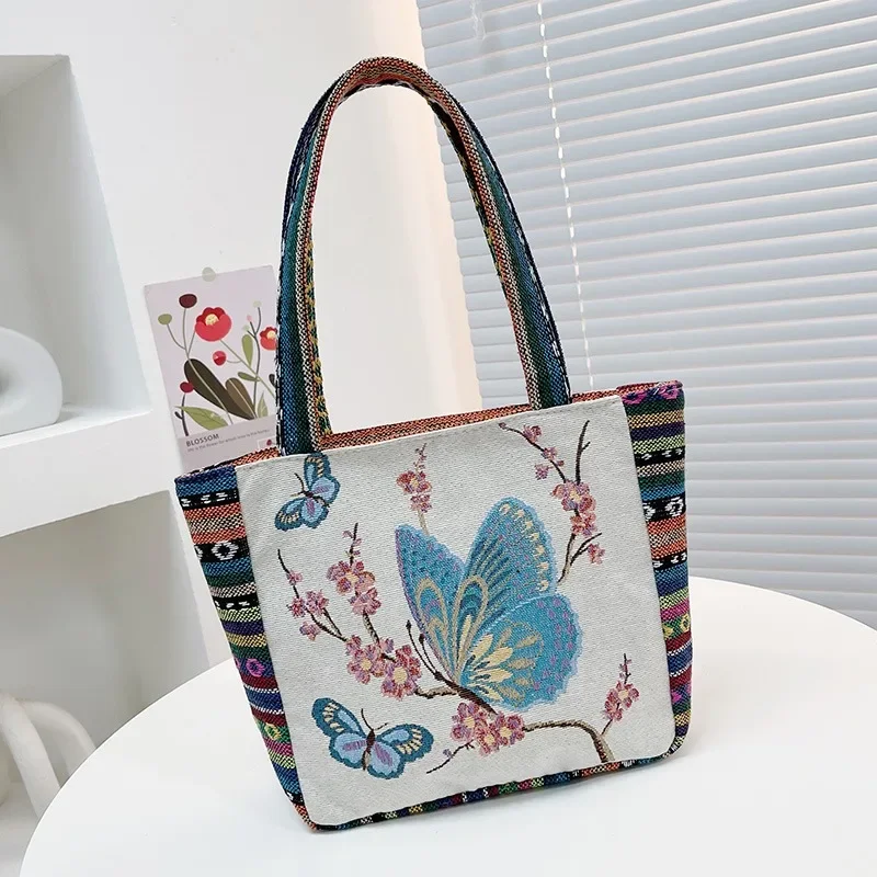 Fashion Embroidery Pattern Canvas Casual Large Capacity Women's Shoulder Bags 2024 New Hot Sale Versatile Crossbody Bag