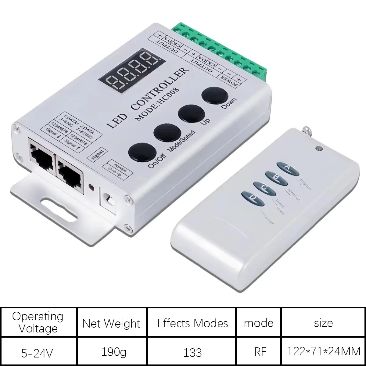 1pc HC008 Controller 4-Button RGB LED Strip Controller With 133 Built-in For Interior Decoration Architectural Lighting Projects