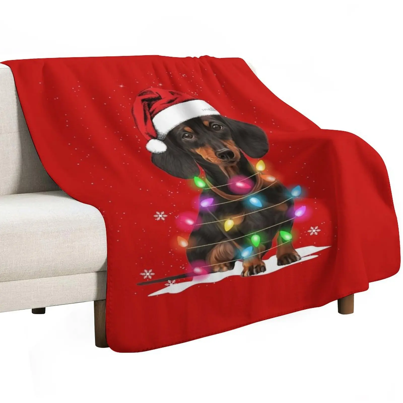 Dachshund Christmas Lights With Snow Sweater Throw Blanket anime Luxury St Tourist Sofa Quilt for sofa Blankets