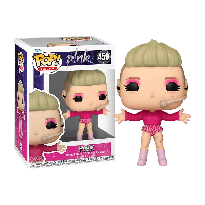 핑크 (트러스트폴 투어) # 459 Funko Pop P!nk 액션 피규어 4.2인치 비닐 피규어 소장용 한정판 모델 생일 장난감 선물