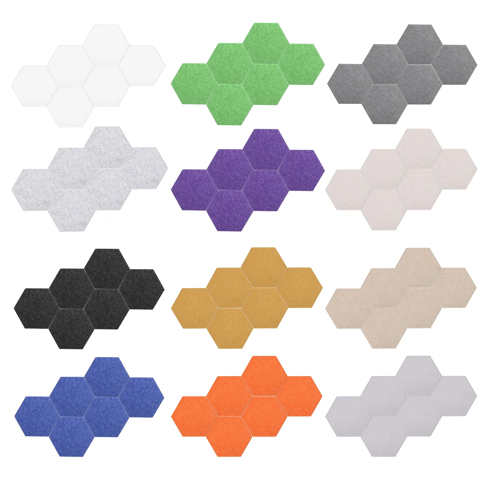 Auto-adesivo Hexagon Felt Tiles, 30x26cm, Painéis De Parede Para Prova De Som, Estúdio De Gravação, Casa E Escritório, 6 PCs