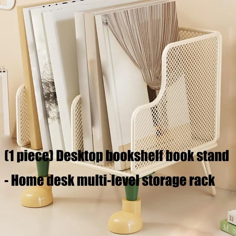Thin Profile Book Stand Multiple Functional Storage For Desk Clutter Release Workspaces KXRE