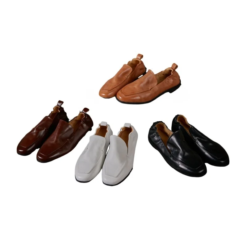 25 Years New Street Style High-Grade Leather Wear-Resistant Casual Women's Leather Shoes Trend Genuine Leather Retro AG828