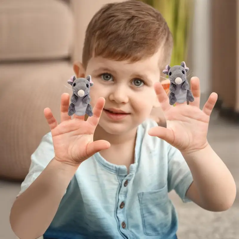 Mini Mice Finger Puppet Miękkie pluszowe lalki zwierzęce dla dzieci do odgrywania ról Tell Story Lalka z tkaniny Zabawka edukacyjna Prezent świąteczny