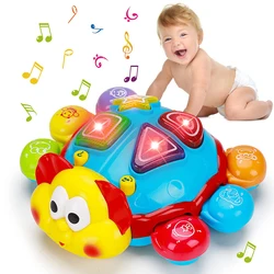 Baby Crawling Walking Musical Toy Spanish English Bilingual Learning Education Toys Babies Light Up Infant Toys for Kids Gifts