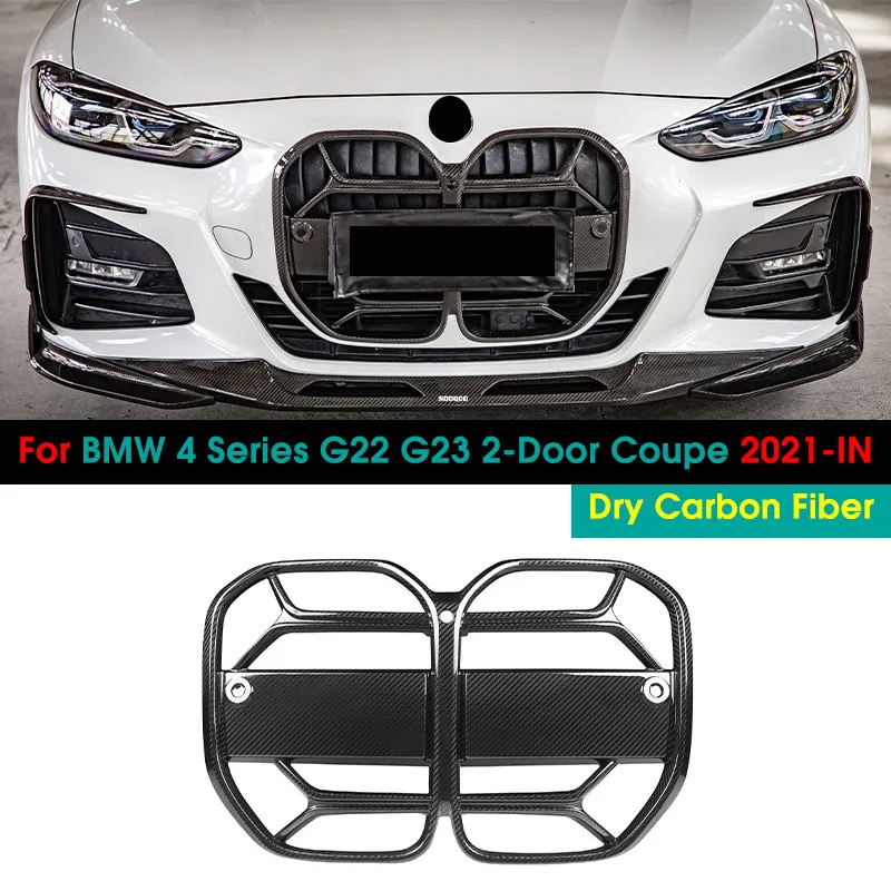 Dry Carbon Fiber Car Front Bumper Kidney Grille Grill CSL Style Auto Racing Grid For BMW 4 Series G22 G23 2-Door Coupe 2021-IN