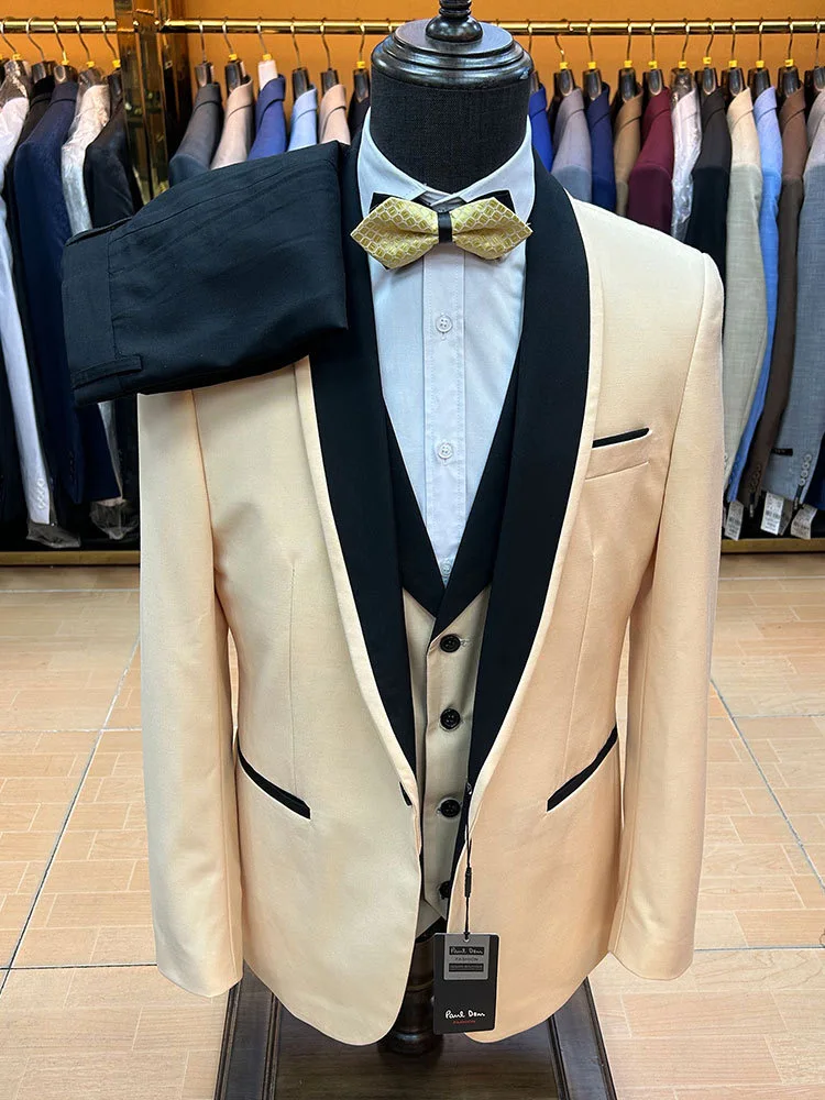 

High Quality Business Casual Men Suit 3-piece Bridegroom Best Man Wedding Banquet Suit/Mens Suits for Groom Wedding Groom Tuxedo