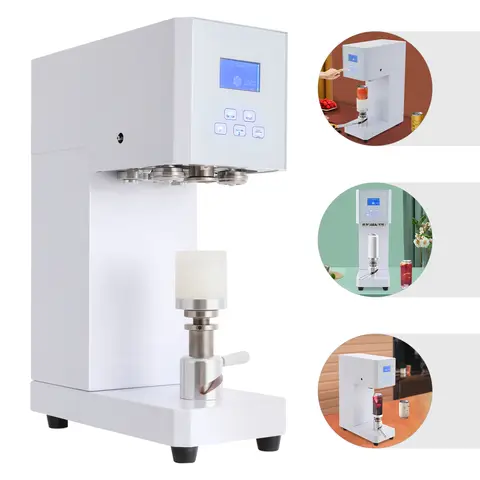 LED-Anzeige Getränke-Versiegelungsmaschine 370 W Milchtee-Getränkeflaschenversiegelung Weiße Dosenversiegelung zum Versiegeln von Haustier-Kunststoffflaschen