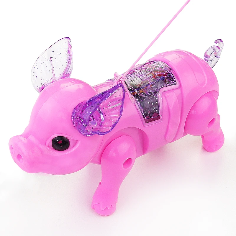 2024 New Pink Color Electric Walking Pig Toy With Light Musical Kids Funny Electronics Toy Children Birthday Gift Toys