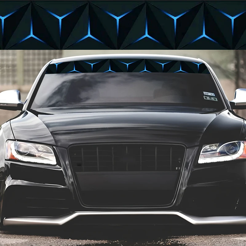 1 morceau d'autocollants pour pare-brise de voiture à motif géométrique technologique pour tous les modèles de voitures. Cette haute qualité, imperméable