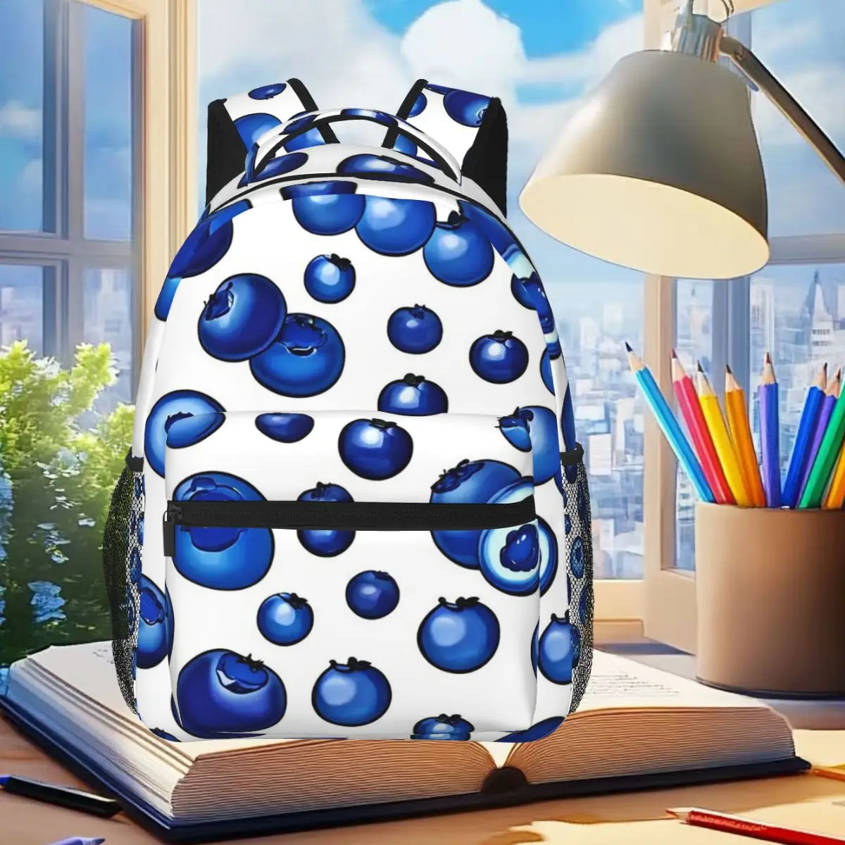 

Fresh Blueberry Pattern Student Backpack School Bag Hiking Travel Daypack for Men Women Fashion Bookbag Shoulder Bags