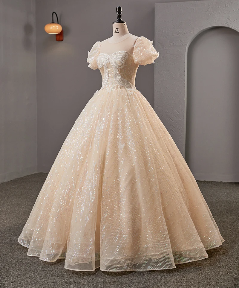 Vestido de fiesta de lujo para niñas, vestido clásico de quinceañera con lentejuelas brillantes, elegante, Formal, de talla grande