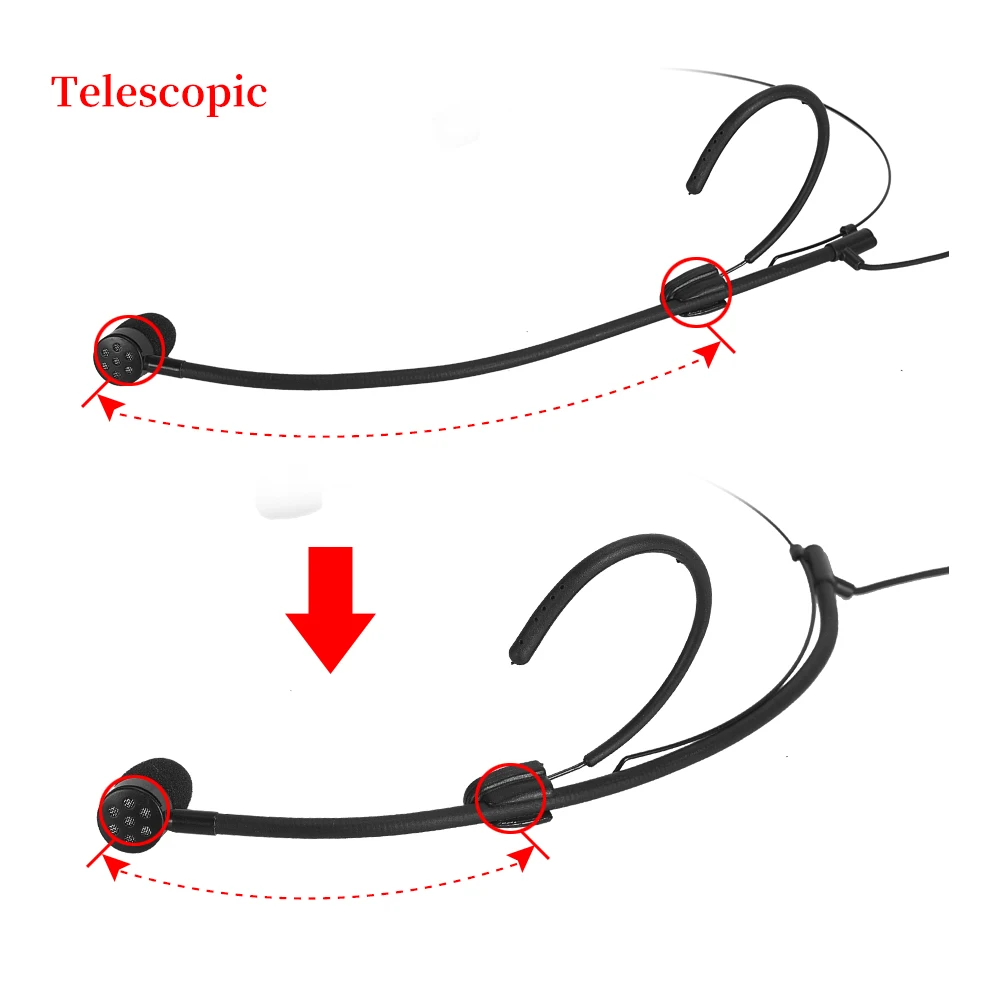 ميكروفون سماعة رأس أسود أحادي الاتجاه من iiimymic لـ Sennheiser AKG Shure Audio Technica 3.5 مللي متر قفل 4 دبوس 3pin ميكروفون للرأس