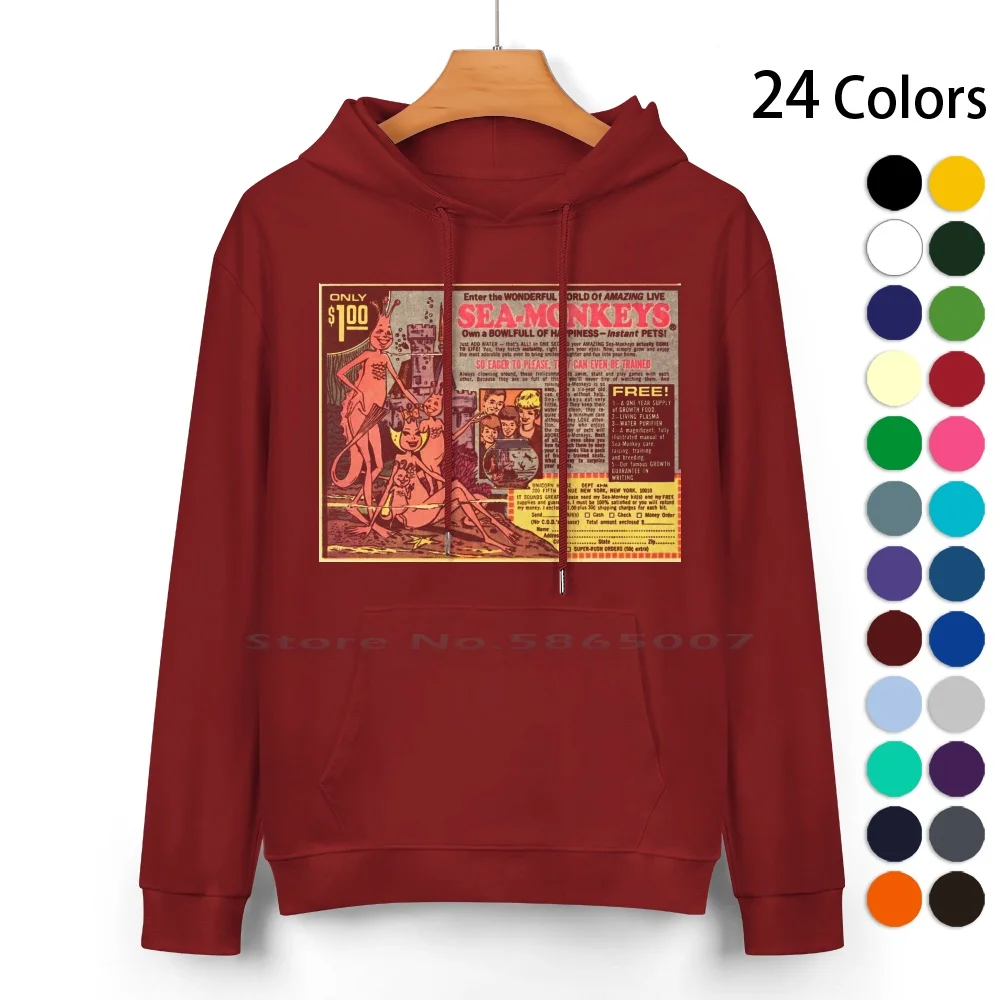 Monyet laut hanya $1 katun murni Hoodie Sweater 24 warna monyet laut udang buku komik iklan Retro Vintage Comix Ant peternakan