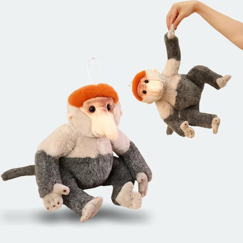 

Kid Companion Doll Zoo Souvenirs Kid Gift 33cm Lifelike Proboscis Monkey Plush Toy Realistic Stuffed Wild Animal Monkey Doll