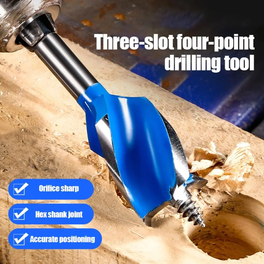 

6 шт., трехслотовое спиральное сверло с шестигранной ручкой, шнековые сверла высокой твердости, высокоуглеродистая сталь, быстроразъемный открывалка для отверстий, мебель