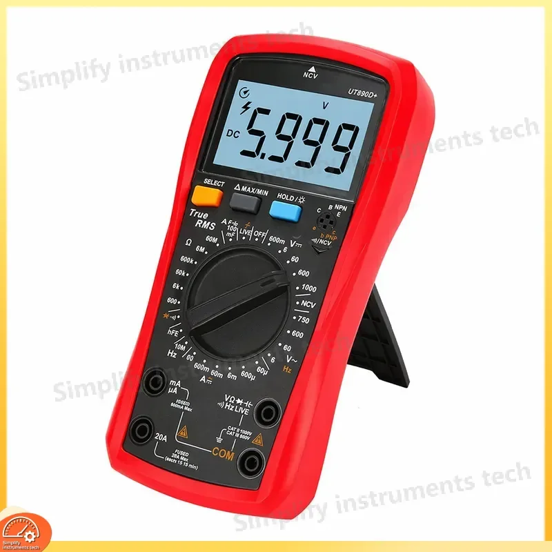 UT890C Digital Multimeter Auto Range True RMS AC DC Voltage Current Resistance Capacitance Frequency Continuity Diode Test