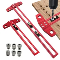 Drilling positioning ruler T-shaped square ruler adjustable aluminum alloy sliding woodworking marking line ruler