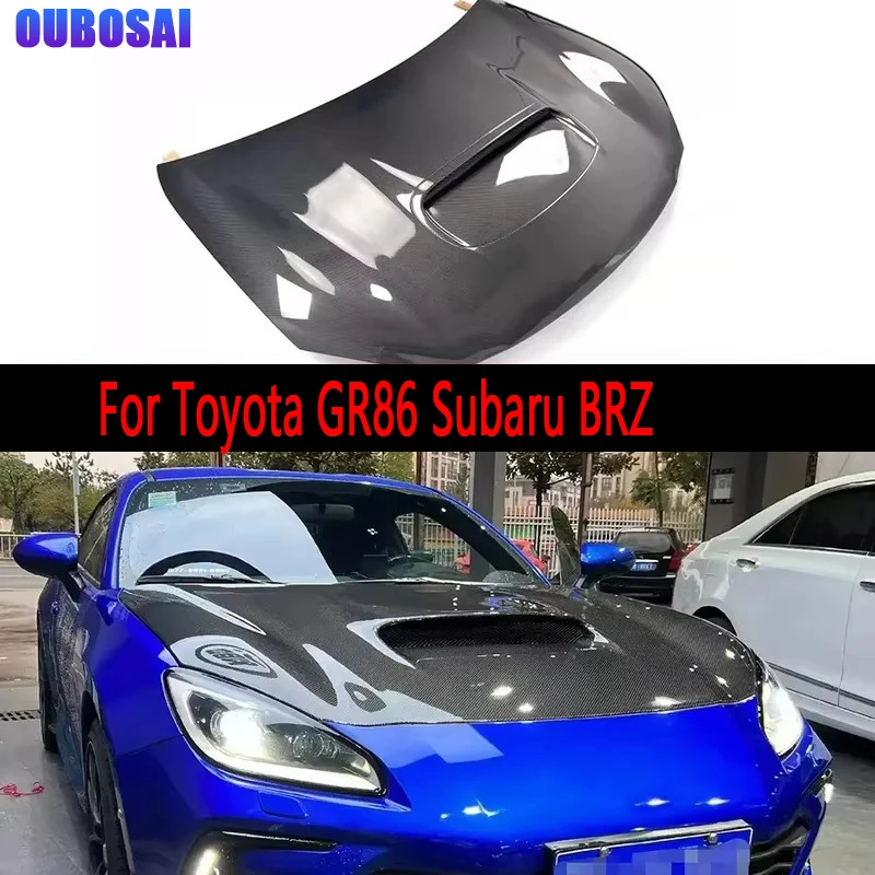 

For Toyota GR86 Subaru BRZ 2019+ Carbon Fiber Hood Engine Cover Hood Car Headliner Hood Cutout Cooling Front Cover body kit