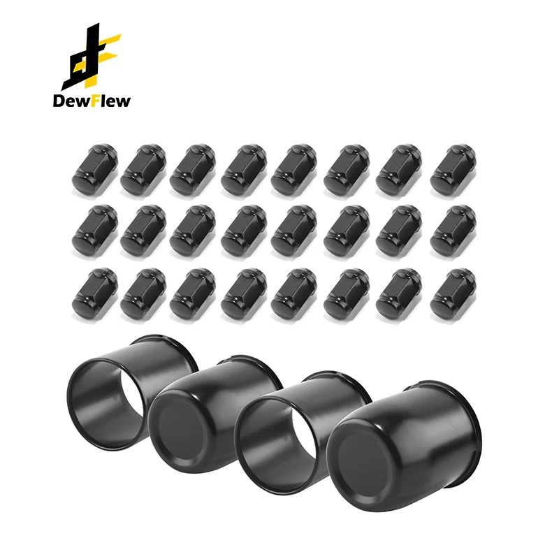 DewFlew 12/24Pcs 1/2-20 Lug Nuts + 2/4Pcs 3.19