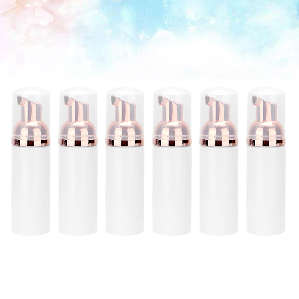 

6 Pcs 50ml Foaming Bottle Travel Pump Dispenser Refillable Portable Empty Container for Shampoo Body Wash Facial