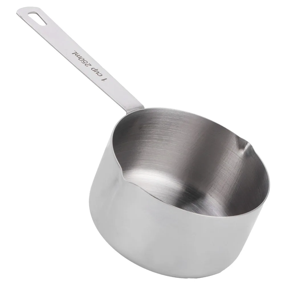 Stainless Steel Measuring Cup Dual Pour Mouth Small Mouth Design Measuring Scoop with Handle Professional Baking Dosing Spoon