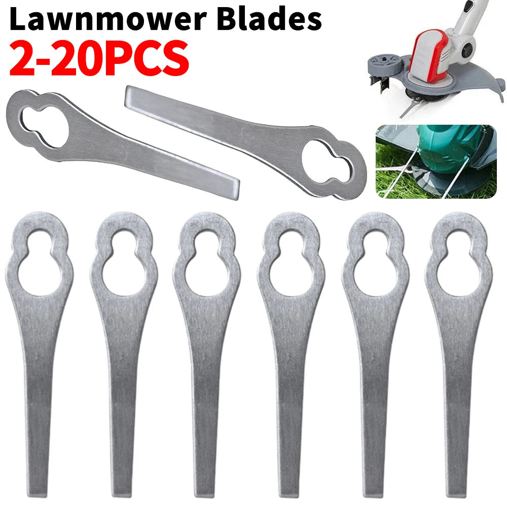 

20-2 шт. лезвия для газонокосилки, лезвия для косилки, замена обрезки, металлические лезвия для резки травы, аксессуары для садовых электроинструментов