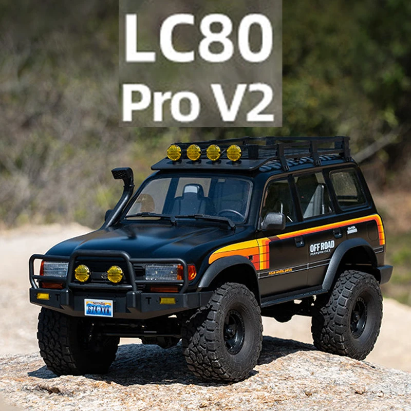 

Радиоуправляемая модель внедорожника FMS LC80 Black Brushless (бесщеточная версия) 1/10, имитация автомобиля для скалолазания, игрушка на пульте управления, подарок для мальчика