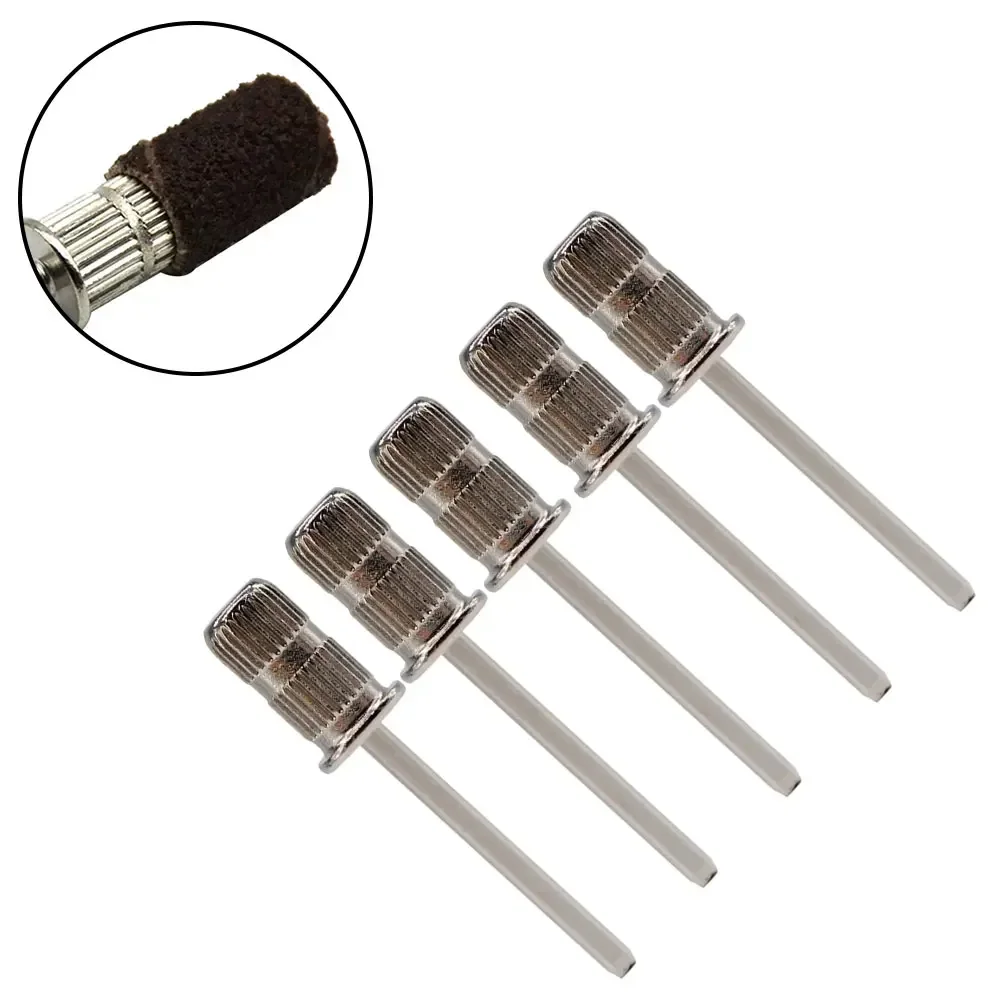 5pcs Manicure Nail Drill Accessories Mandrel Grip Bit Nail Sanding Drum Sanding Bands Cutters Tools For Pedicure Machine