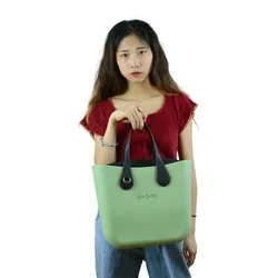 Ambag Obag O Style DIY Mini Bag with Zip-Up Canvas Inner Colorful Short  PU Leather Handles Women EVA  Purse Silicone Handbag