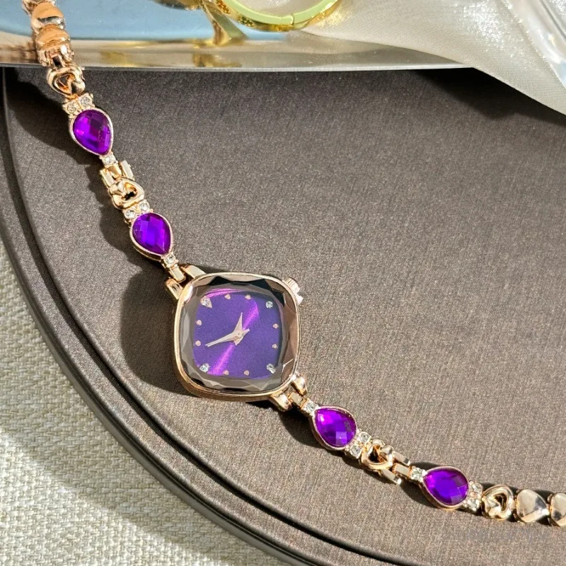 ساعة نسائية ماركة عصرية مرصعة بالألماس خفيفة فاخرة سوار من الأحجار الكريمة ساعة كوارتز ساعة نسائية Reloj جديد 2025 #6