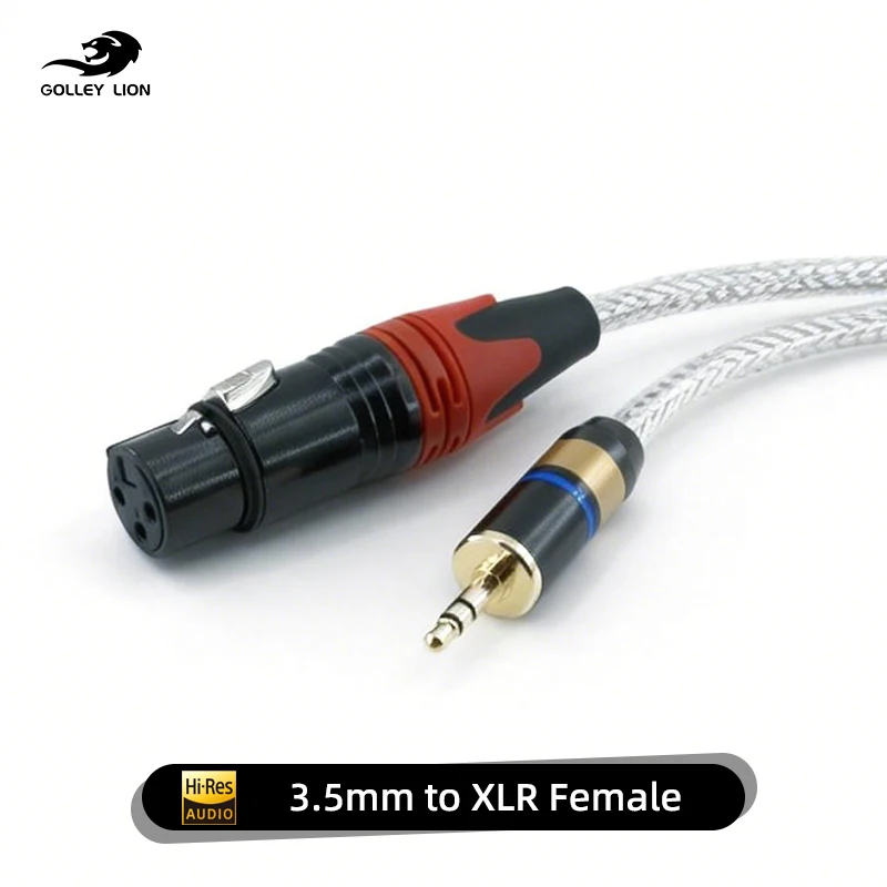 3.5mm Jack to XLR Microphone Balanced Analog Audio Cable XLR Female to 3.5 Male Aux Cables for Computer Phone Speaker Amplifier