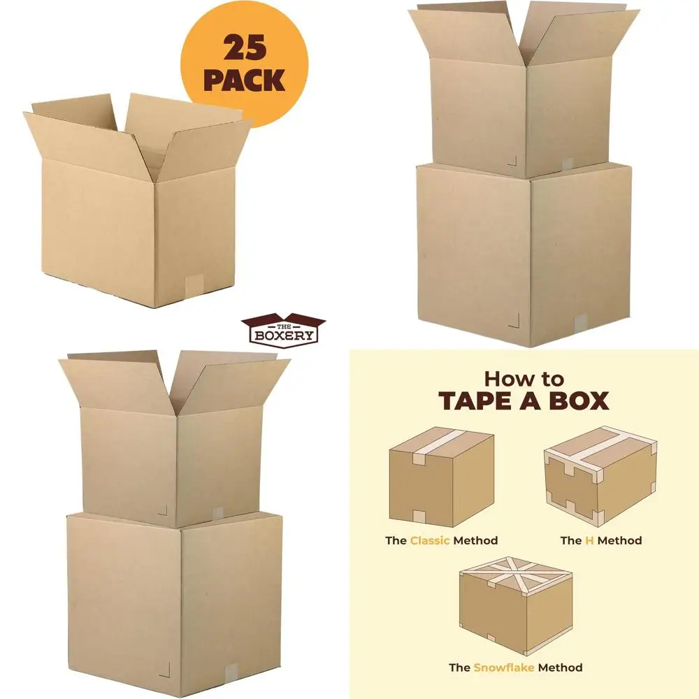 

Набор из 25 коробок из гофрированного картона коричневого цвета, 18x18x12 дюймов, для доставки, упаковки, переезда и хранения - прочные, экологичные, перерабатываемые.