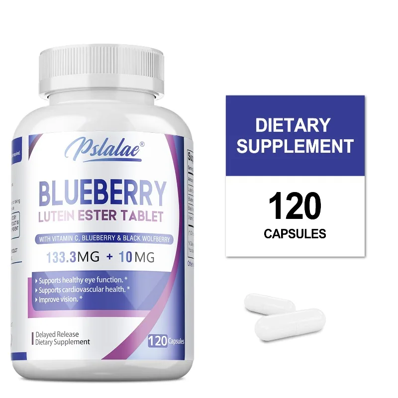 

Blueberry Capsules - Antioxidant, Reduce Eye Fatigue, Supports Vision Health, Smooth Skin, Promotes Brain and Heart Health