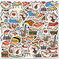 Etori Life 45pcs PVC Vigorous and Cute Cartoon Food Graffiti Collage Exquisite Patterns Student DIY Laptops Decoration Stickers