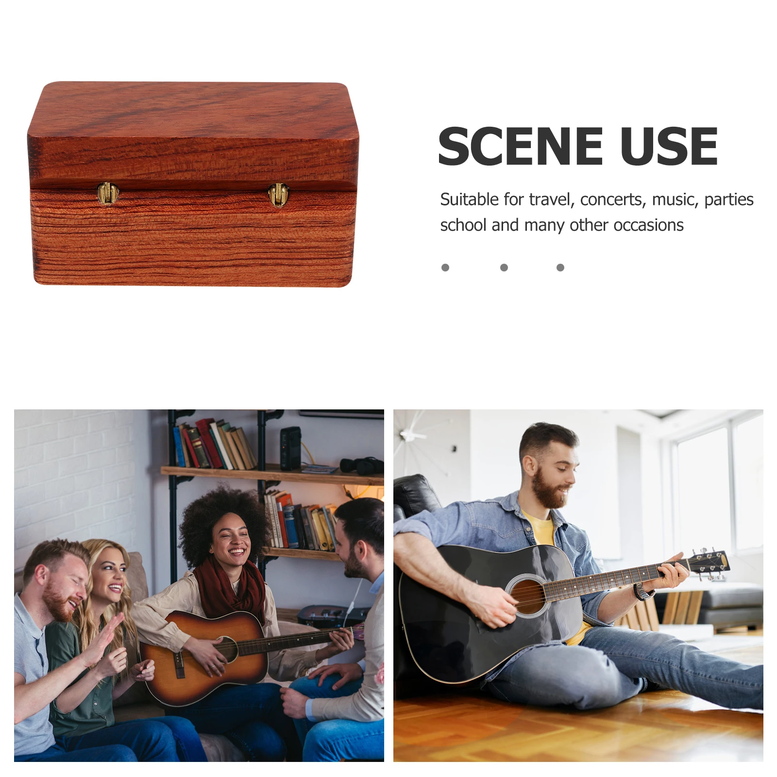 

Container Wooden Guitar Picks Storage Case Light Brown Plectrum Organizer