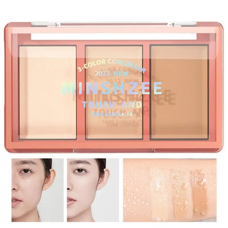 Cream Concealer Palette 3-Color Face Concealer Professional Concealer Makeup Cream Concealer For Dark Circles 8g